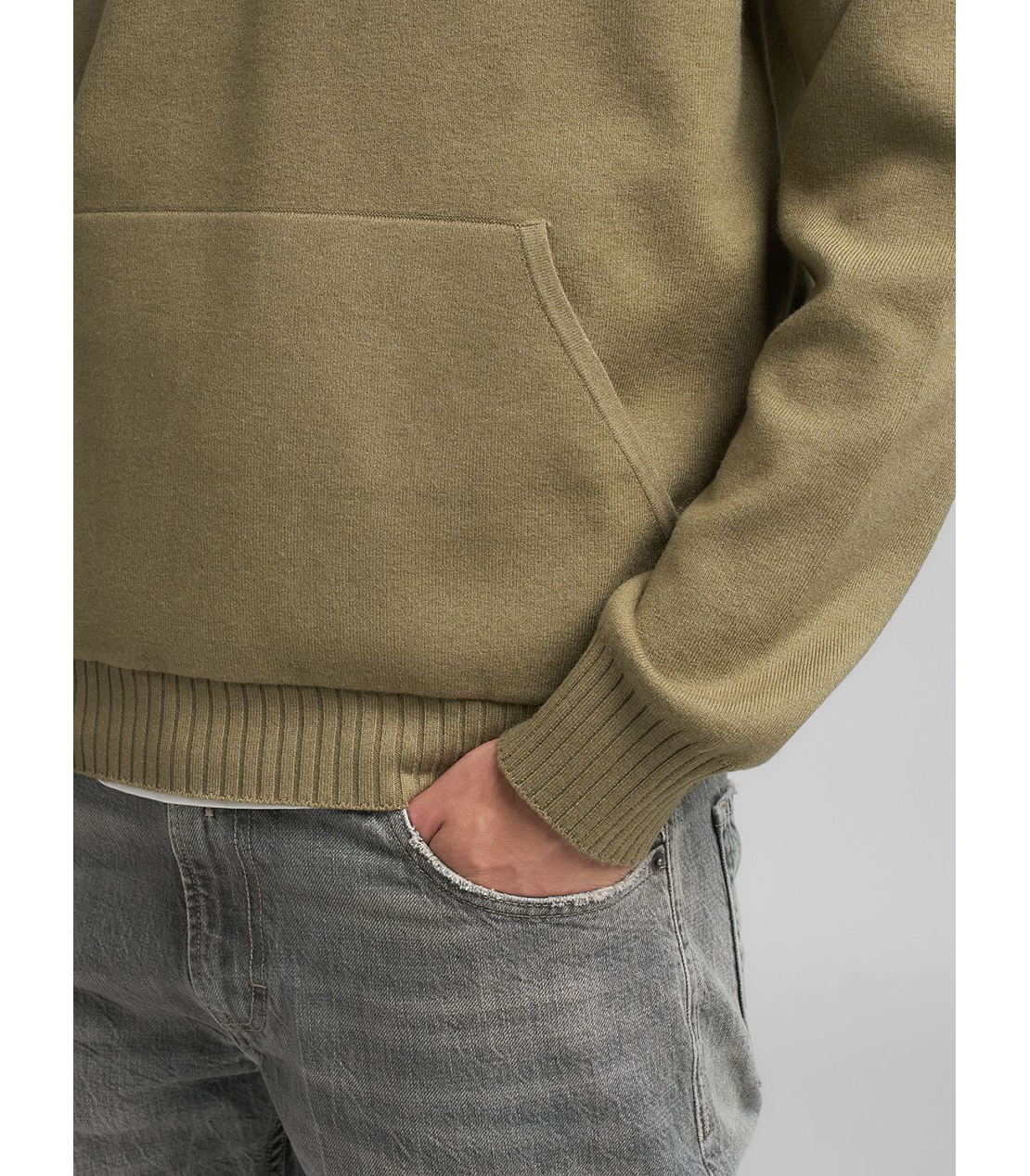 リサイクルファイバーニットフーディー 詳細画像 セージメランジ 5